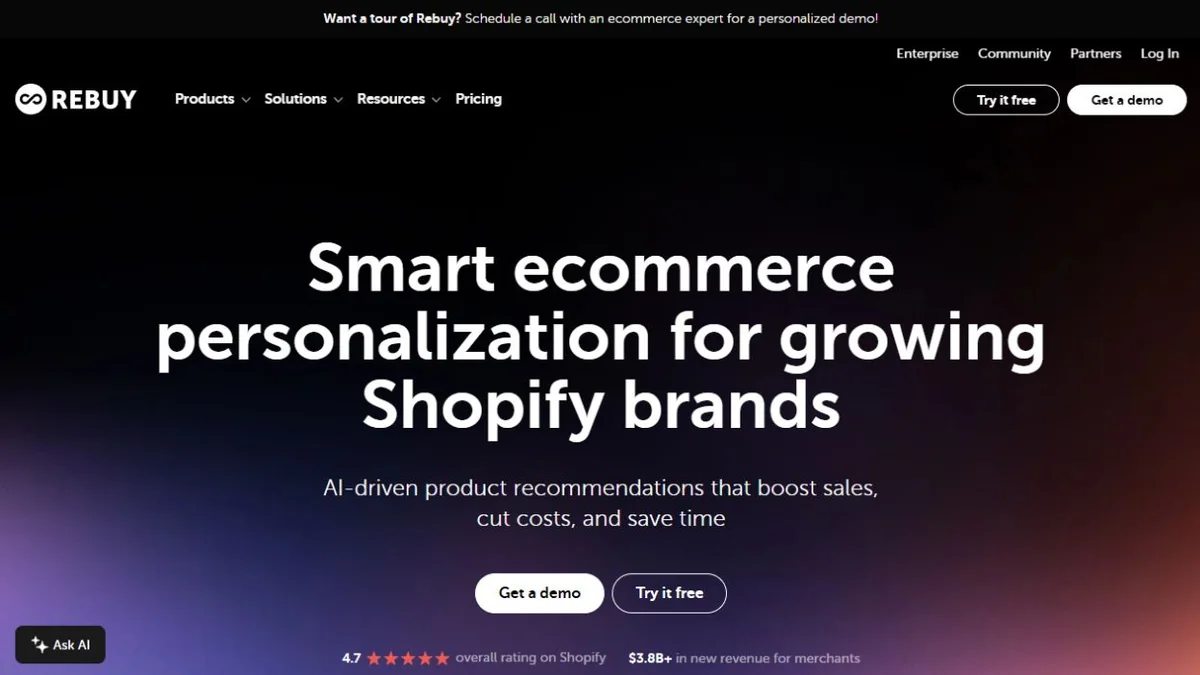 Rebuy homepage