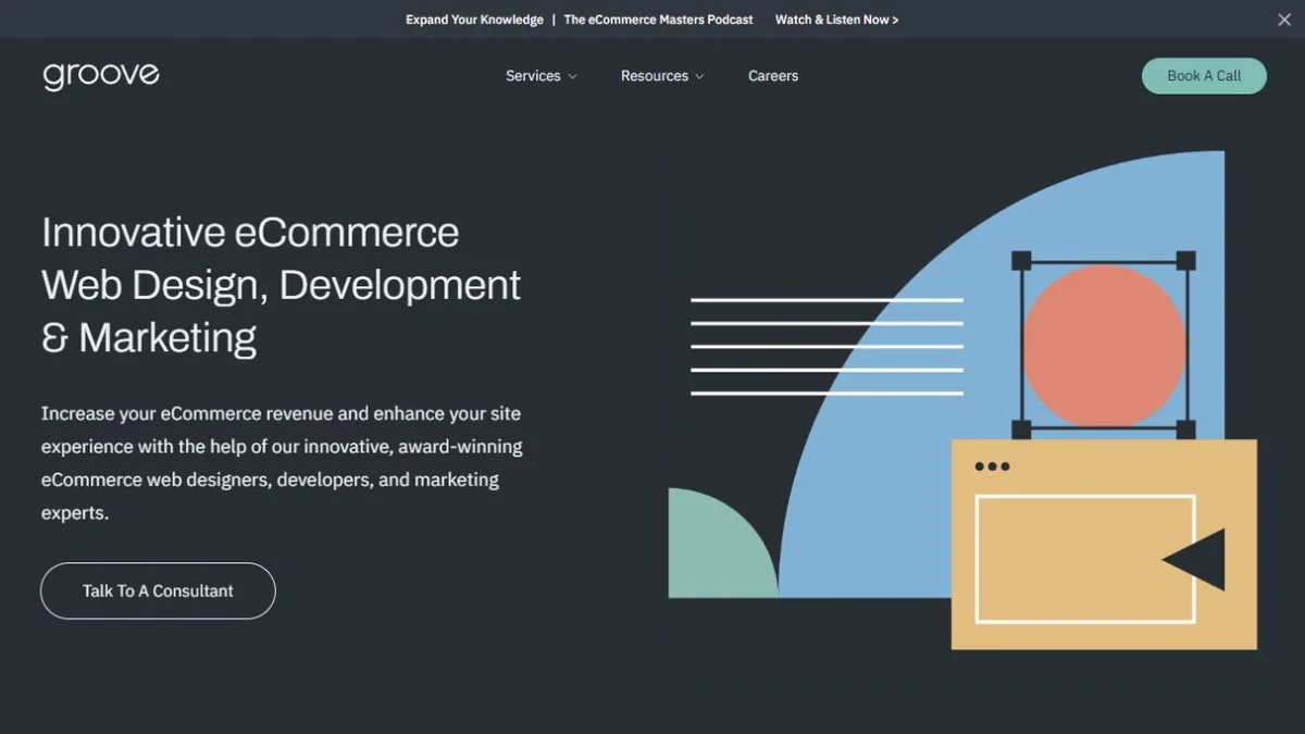 Groove Commerce homepage hero