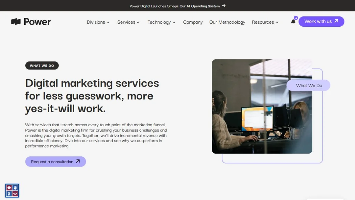 Power Digital services landing hero