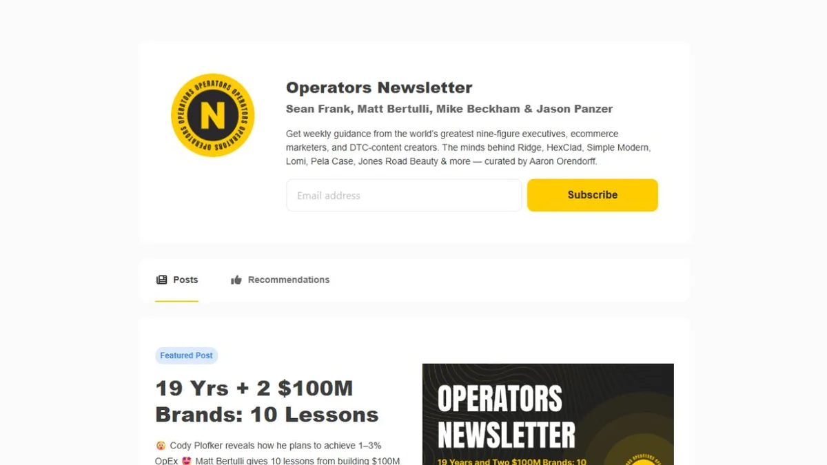 Operators Newsletter newsletter homepage archive
