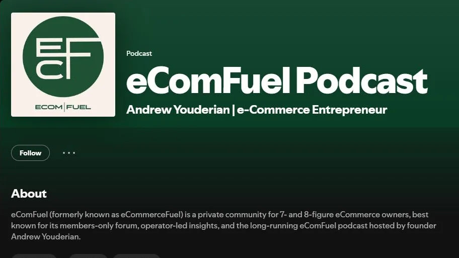 eComFuel Spotify show listing