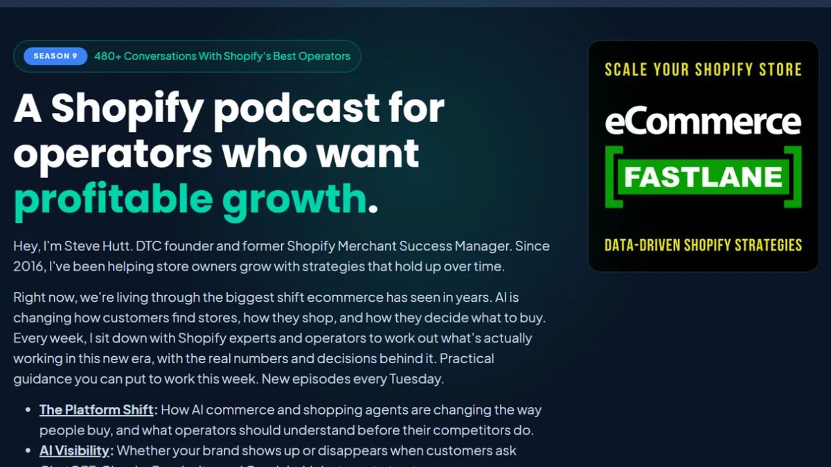 Ecommerce Fastlane official show webpage
