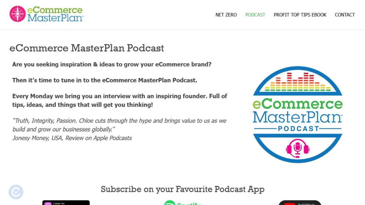 Ecommerce MasterPlan official show webpage