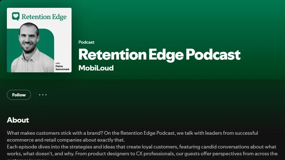 The Retention Edge Spotify show listing