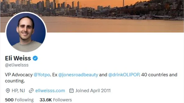 Eli Weiss X profile